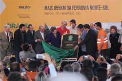 Brasil inaugura un tramo de 855 kilmetros del Ferrocarril Norte-Sur
