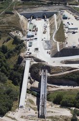 Calado el t�nel de La Canda, v�a derecha, entre la galer�a de ataque intermedio y la boca oeste