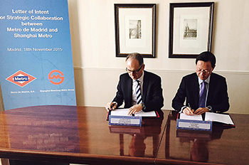 Metro de Madrid firma un acuerdo de colaboraci�n con Metro de Shangh�i