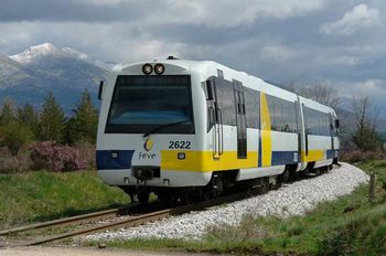 Primera prueba europea de tracci�n ferroviaria con gas natural, entre las estaciones asturianas de Trubia y Bai�a