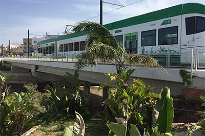 Comienzan las pruebas din�micas del tren tranv�a de la Bah�a de C�diz en todo el trazado tranviario