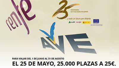 Ma�ana se pone a la venta el segundo bloque promocional de 25.000 billetes de AVE a 25 euros