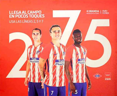 Campa�a a favor del uso de la l�nea 7 de Metro de Madrid hasta el nuevo estadio del Atl�tico de Madrid