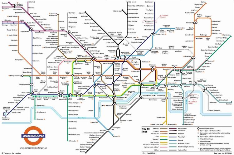 Plano del estado actual de la red del metro