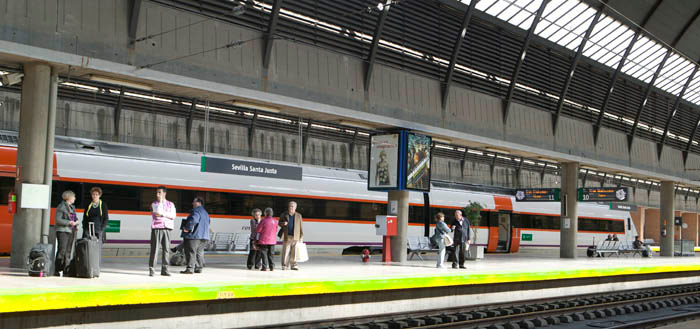 En la estacin conviven los trenes AVE, Larga Distancia, Cercanas y Regionales.