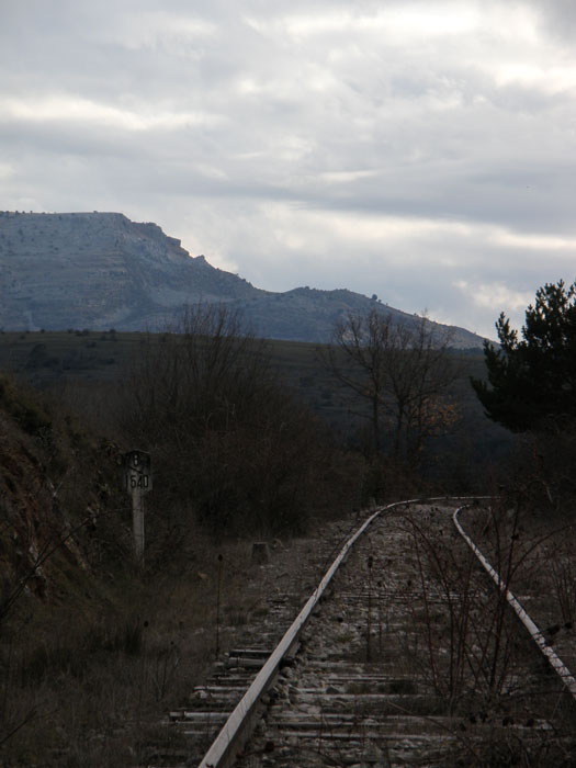 Las v�as en su tramo de salida hacia el sur, hacia Soria y Calatayud.