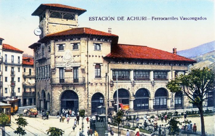 Estaci�n de Atxuri. Ferrocarriles Vascongados no quer�a renunciar a los ingresos que generaban los viajeros entre Ariz y esta terminal bilba�na. Archivo EuskoTren/Museo Vasco del Ferrocarril