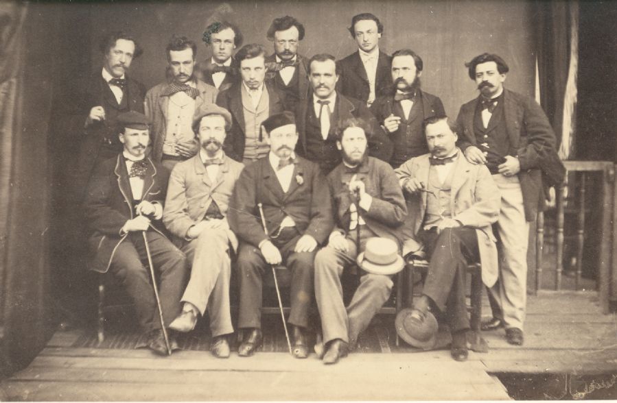 Algunos de los ingenieros y jefes de las obras del ferrocarril del Norte, retratados en Zumrraga. Archivo EuskoTren/Museo Vasco del Ferrocarril
