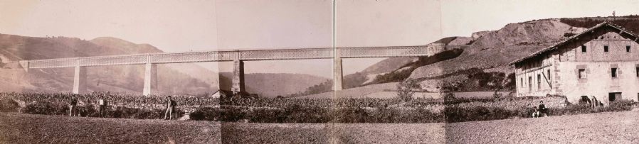 Viaducto de Ormaiztegi. Fotografa de Jean Laurent. Archivo de la Biblioteca Nacional de Espaa. Ministerio de Cultura.