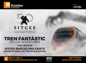El Tren Fantstico, un servicio especial diario para asistir al Festival de Cine de Sitges
