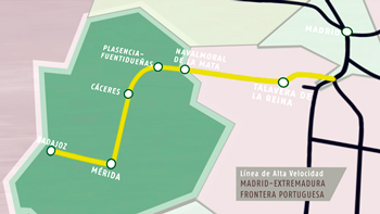 Licitadas por 115 millones las obras de tres nuevos tramos de la línea de alta velocidad Madrid-Extremadura 
