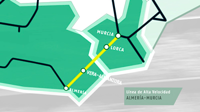 Licitadas obras en dos nuevos tramos de la línea de alta velocidad Murcia-Almería por 259 millones