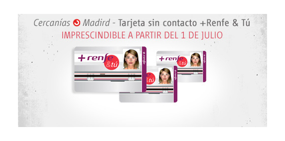 Cercanas Madrid implanta a partir del 1 de julio la tarjeta sin contacto +Renfe&T de manera exclusiva