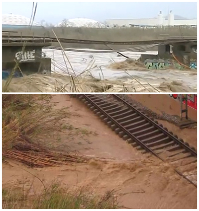 La borrasca Gloria provoc� da�os por unos 20 millones de euros en la infraestructura ferroviaria en Catalu�a