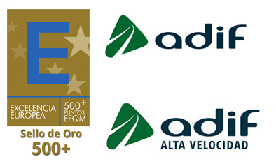 Adif y Adif Alta Velocidad renuevan el Sello de Oro a la Excelencia Europea 500+ en sus sistemas de gesti�n