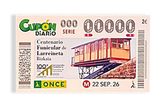 La ONCE lanza un cup�n conmemorativo del centenario del Funicular de Larreineta