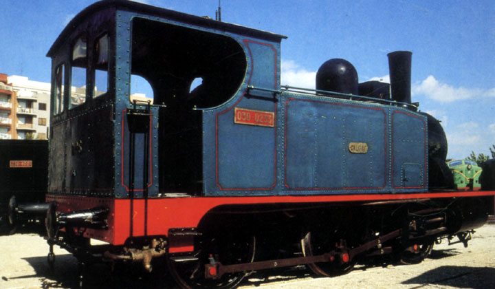 Locomotora de vapor tipo 030 de RENFE en el Museo del Ferrocarril de Vilanova i la Geltr. Archivo Histrico Ferroviario FP-0526