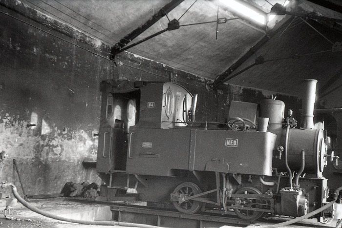 Locomotora N 4 del ferrocarril a las minas de Utrillas. 8 de abril de 1961. 