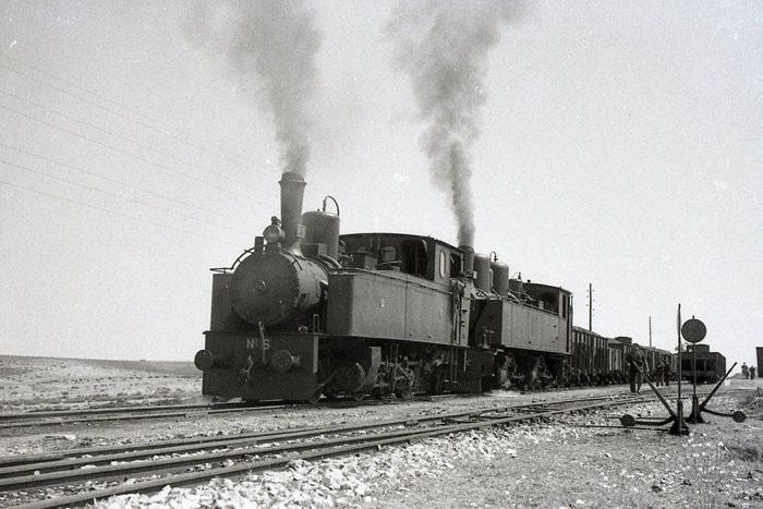 Doble traccin de las locomotoras 6 y 204, camino de Zaragoza. 8 de abril de 1961. 